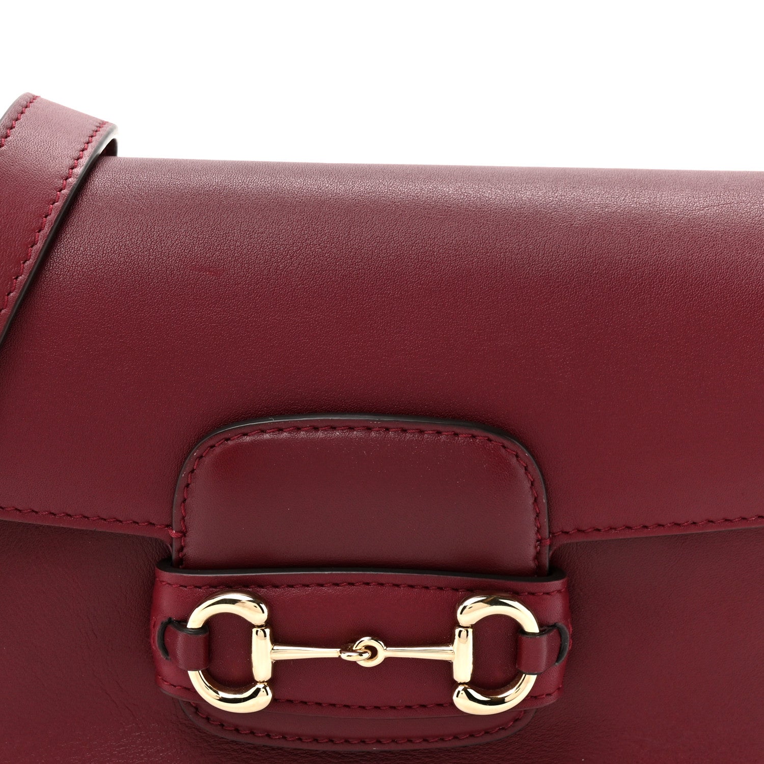 Gucci Soft Calfskin Horsebit 1955 Small Shoulder Bag Rosso Ancora 7 of 9