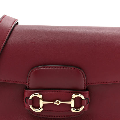 Gucci Soft Calfskin Horsebit 1955 Small Shoulder Bag Rosso Ancora 7 of 9