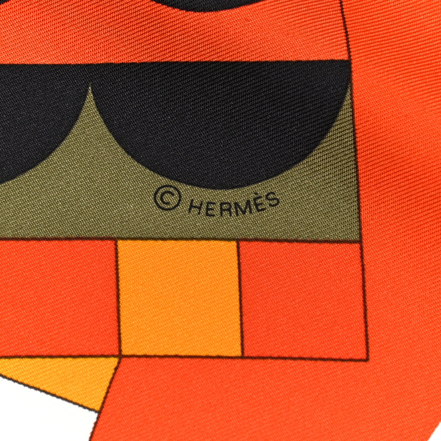 Hermes Silk En Roue Libre Scarf 90 White Orange Gold 4 of 6