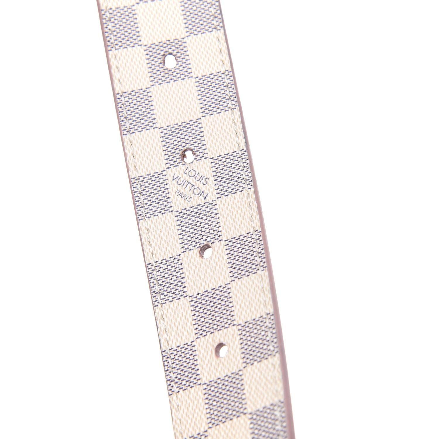 Louis Vuitton Damier Azur LV Initiales 32mm Belt 80 32 Rose Ballerine 5 of 5