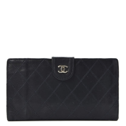 Chanel Lambskin Diamond Stitched French Wallet Black 1 of 9