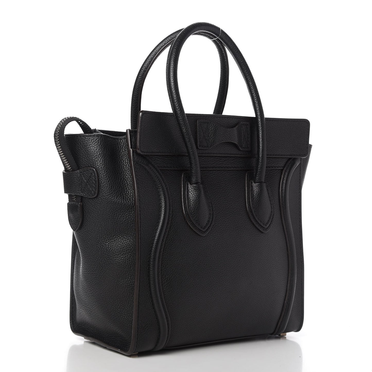 Drummed Calfskin Micro Luggage Black