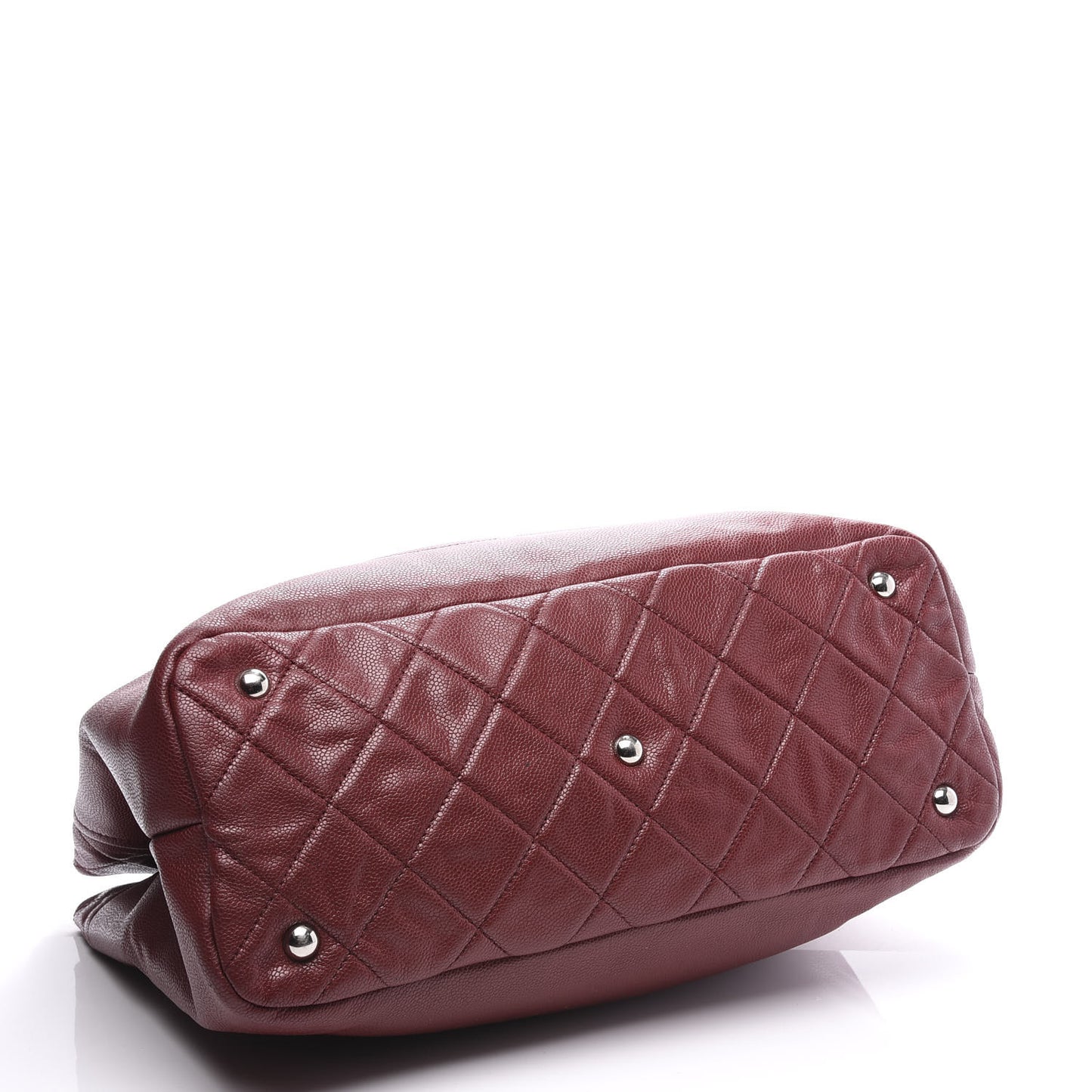 Caviar Quilted Large Timeless CC Soft Tote Dark Red