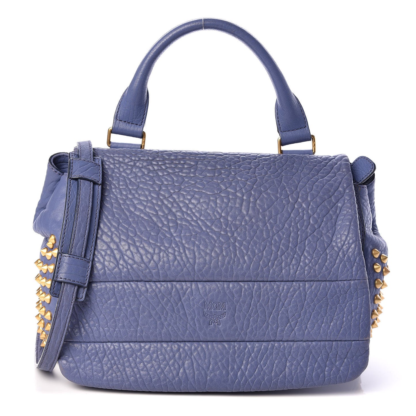 Lambskin Studded Keana Shoulder Bag Blue