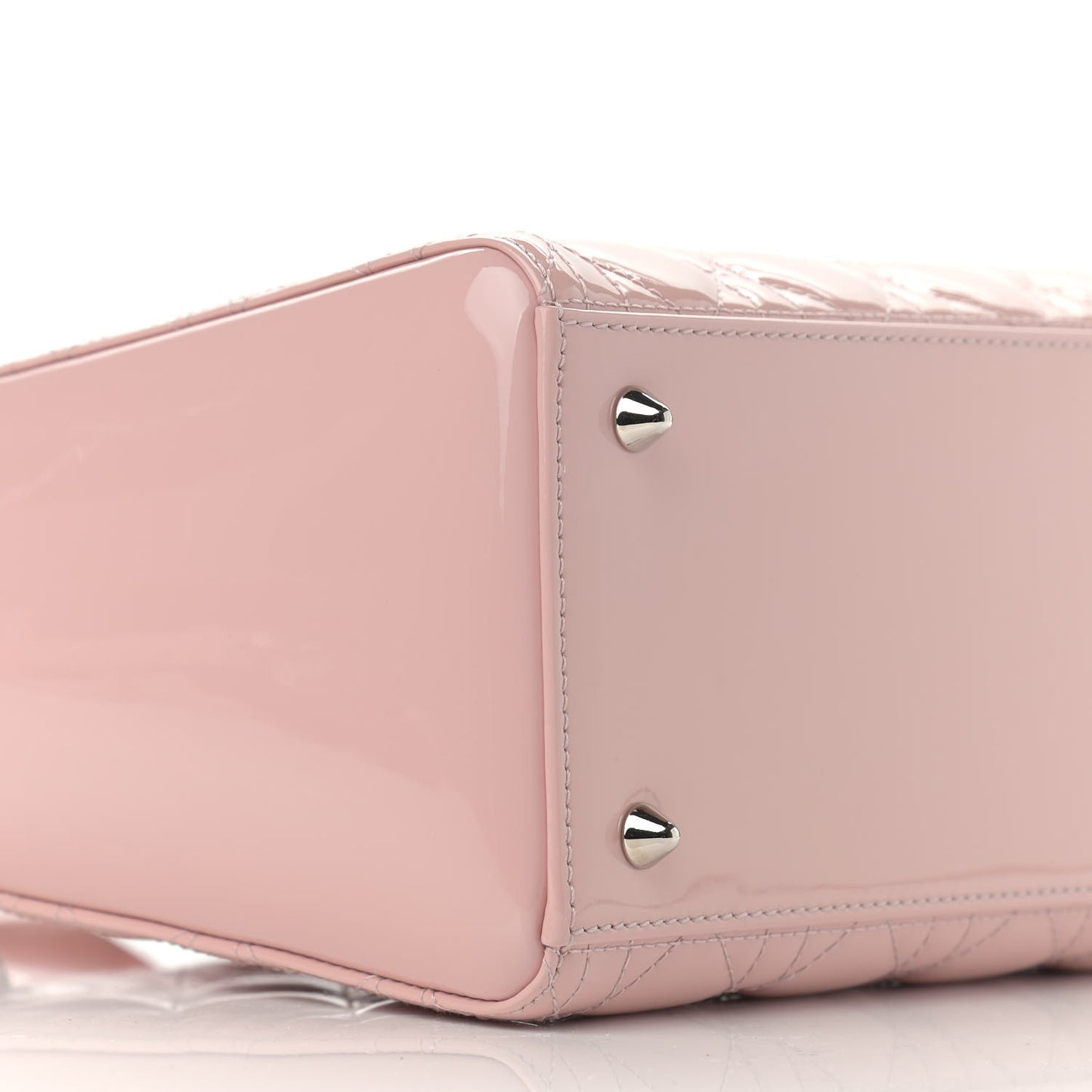 Patent Cannage Medium Lady Dior Rose Clair