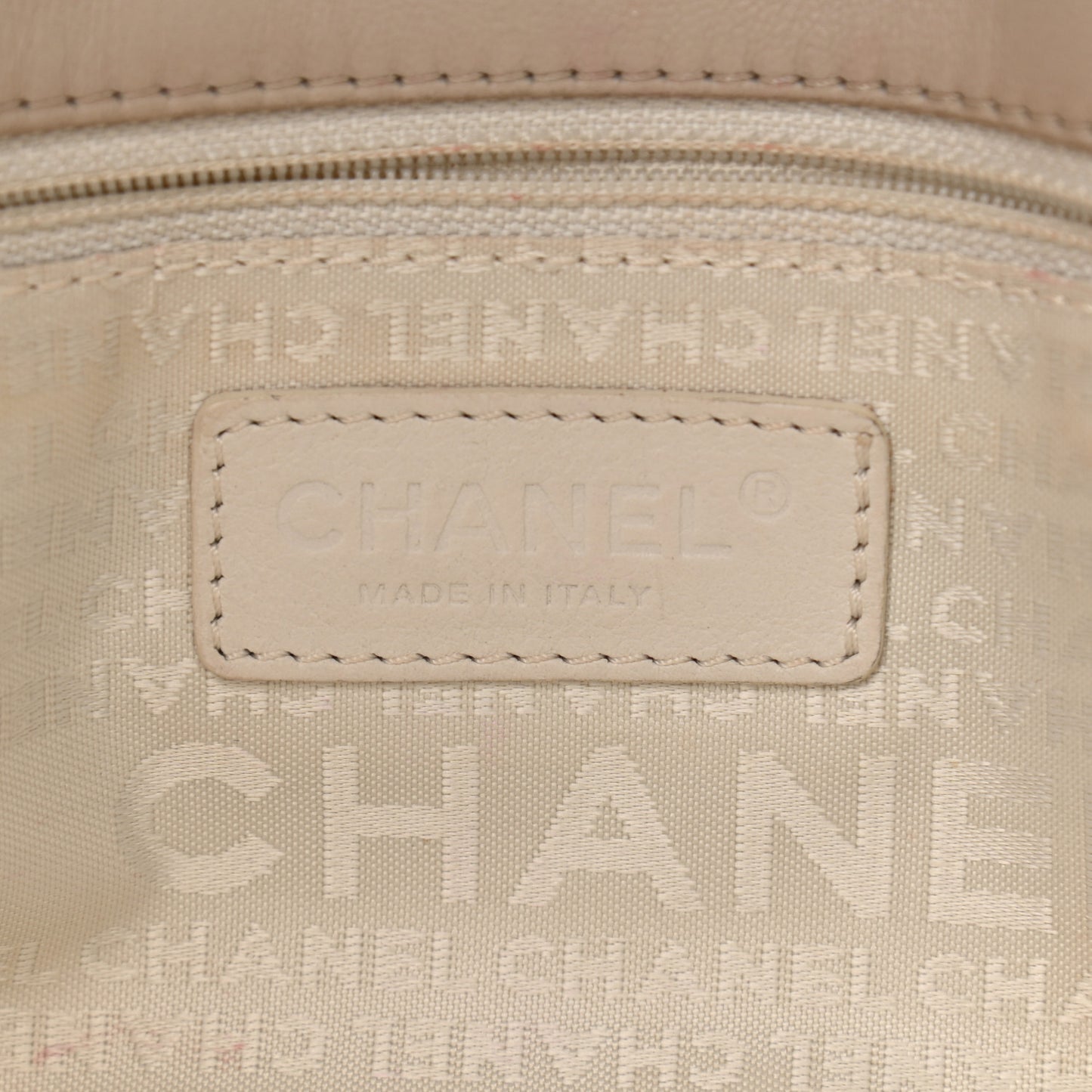 Lambskin Chain Single Flap Beige