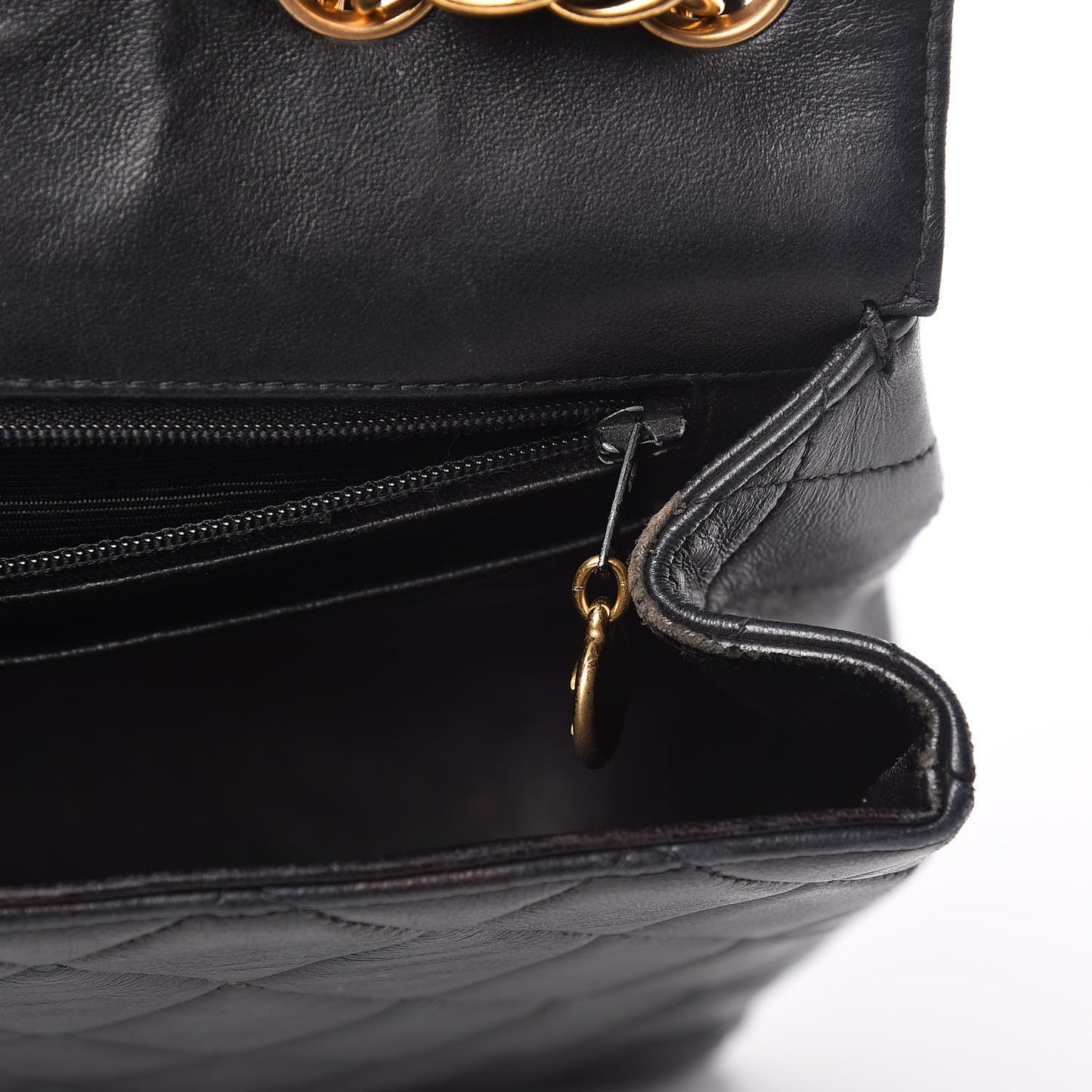 Lambskin Quilted Jumbo Single Flap Black