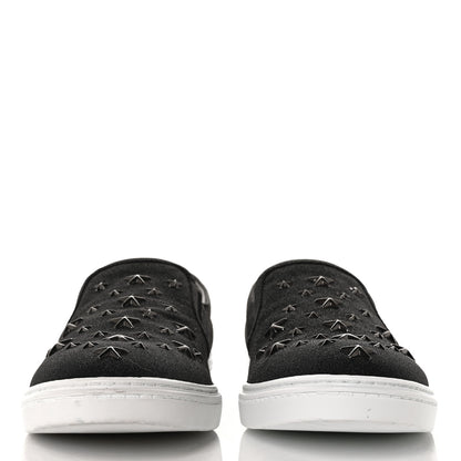 Jimmy Choo Fine Glitter Suede Mens Grove Sneakers 43 Black 2 of 8