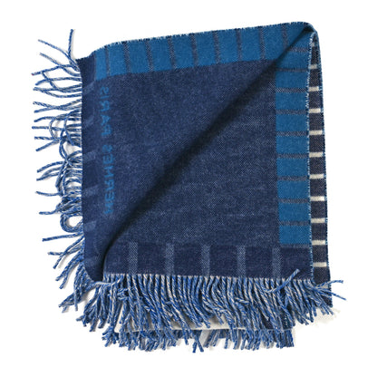 Hermes Wool Cashmere Patchwork Saddle Blanket Indigo 2 of 3