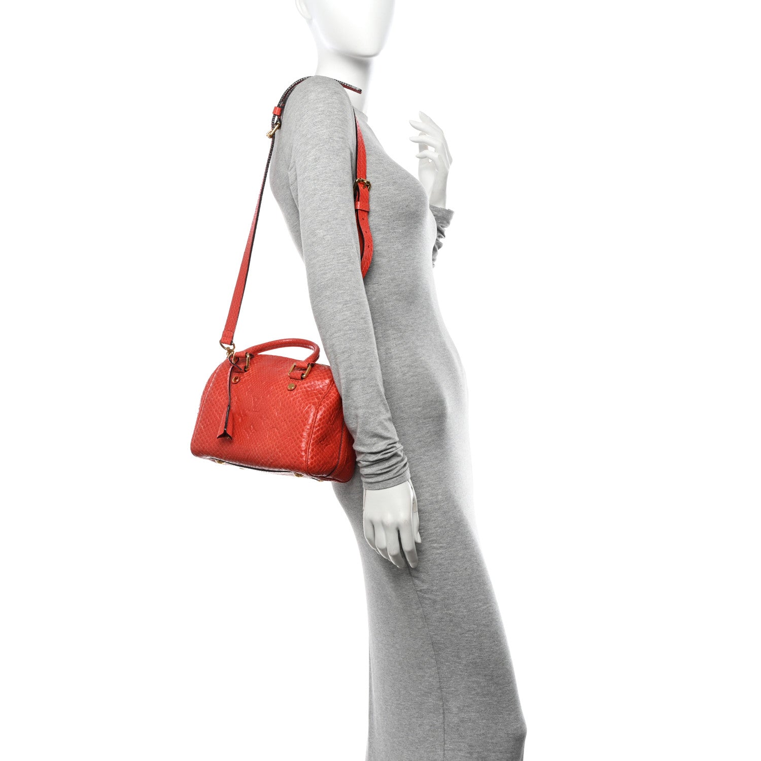 Louis Vuitton Snakeskin Embossed Monogram Speedy Bandouliere 20 Orient 2 of 10