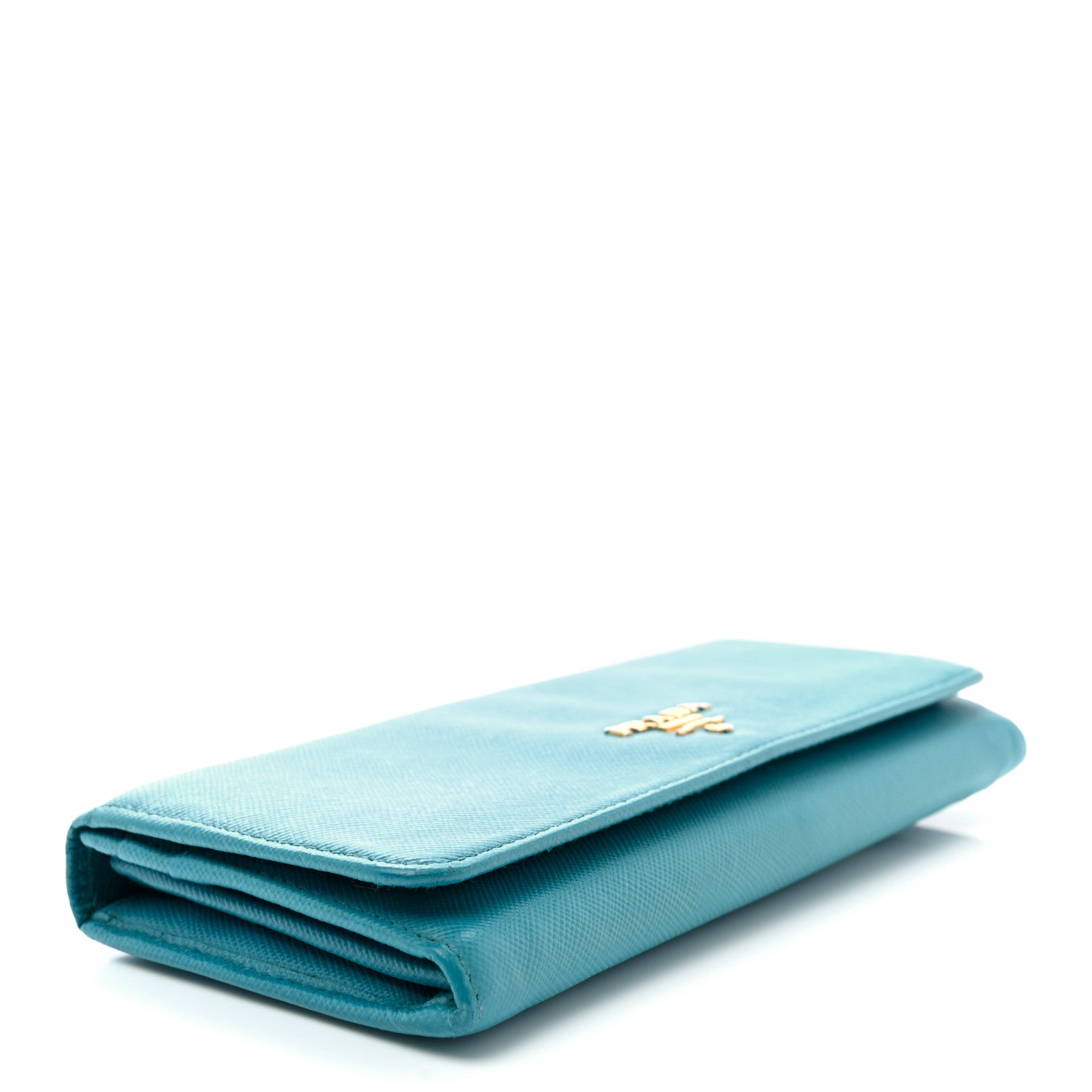 Prada Saffiano Metal Continental Flap Wallet Pavone 4 of 11