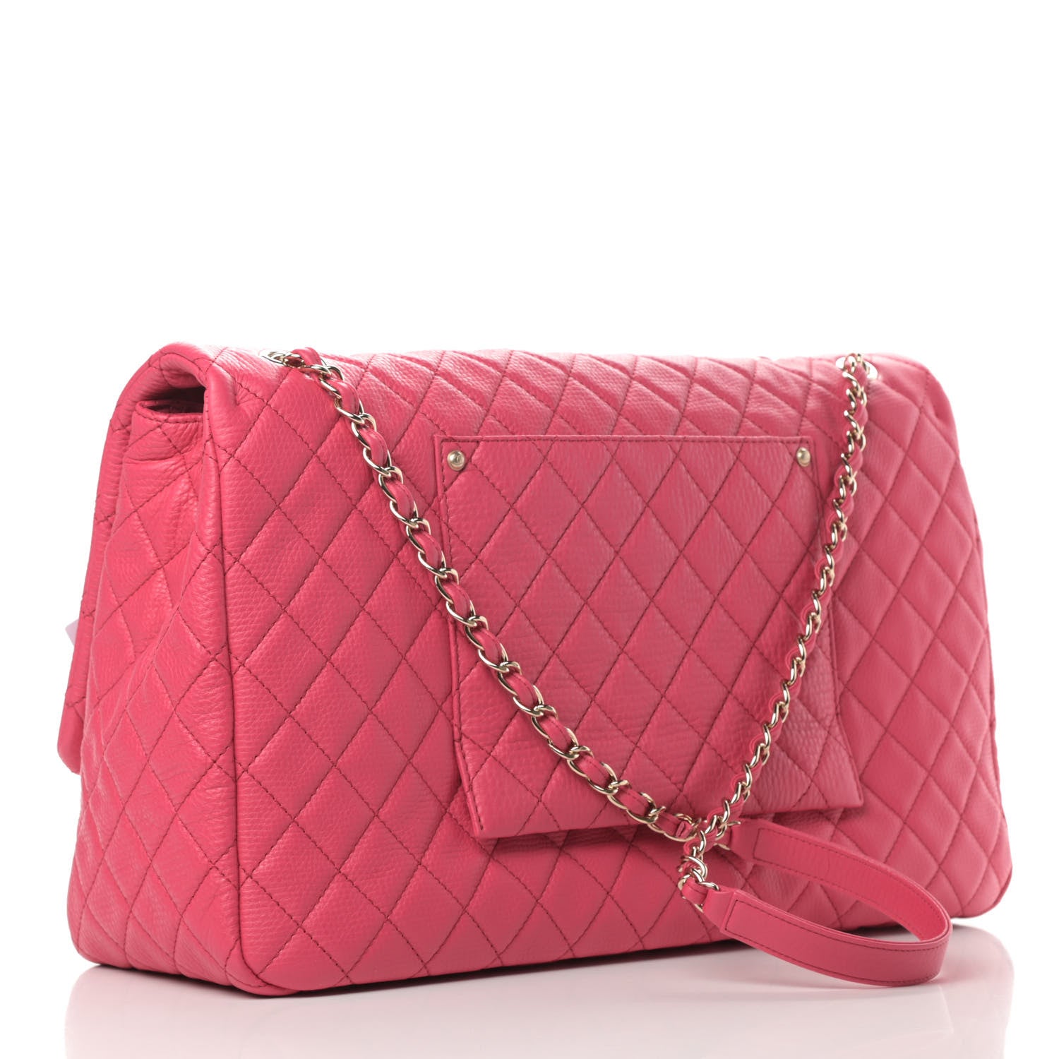Chanel Calfskin Quilted XXL Travel Flap Bag Dark Pink 3 of 11