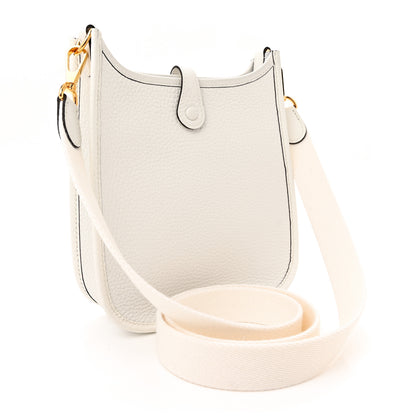 Hermes Taurillon Clemence Evelyne TPM New White 3 of 11