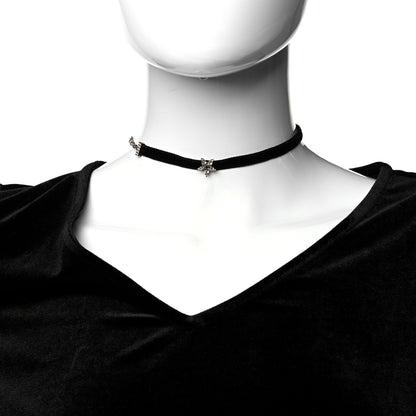 Christian Dior Velvet Crystal Star Choker Necklace Black 1 of 5
