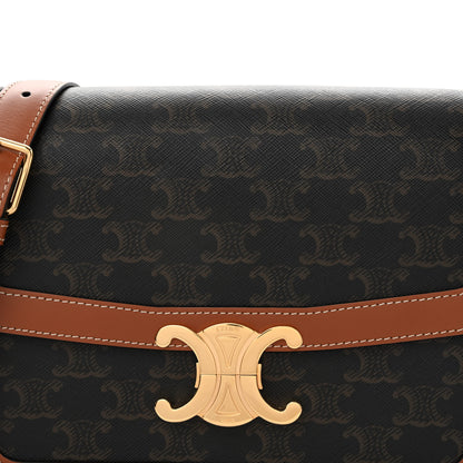 Celine Triomphe Canvas Calfskin Medium Triomphe Bag Tan 11 of 13