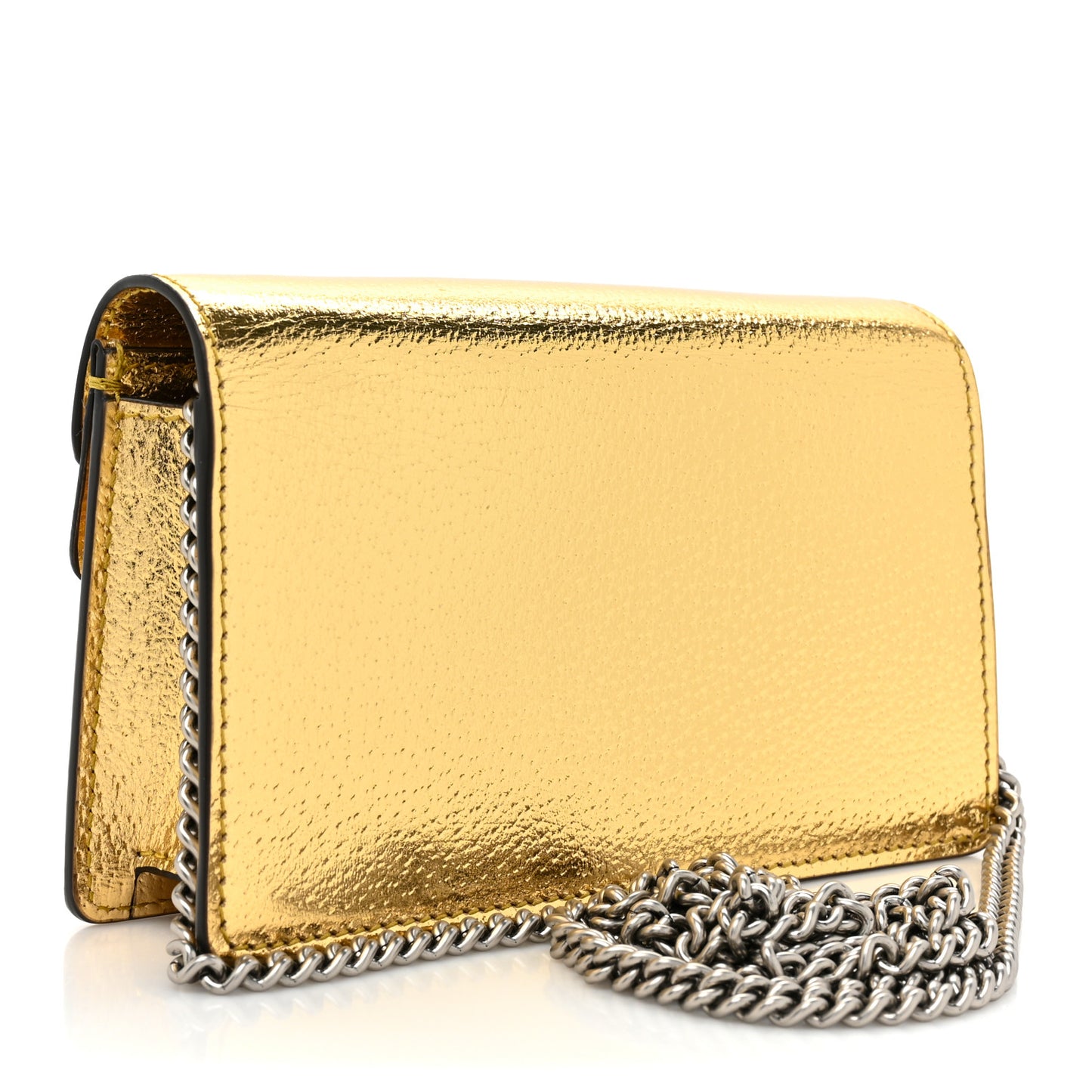 Metallic Calfskin Super Mini Dionysus Shoulder Bag Gold