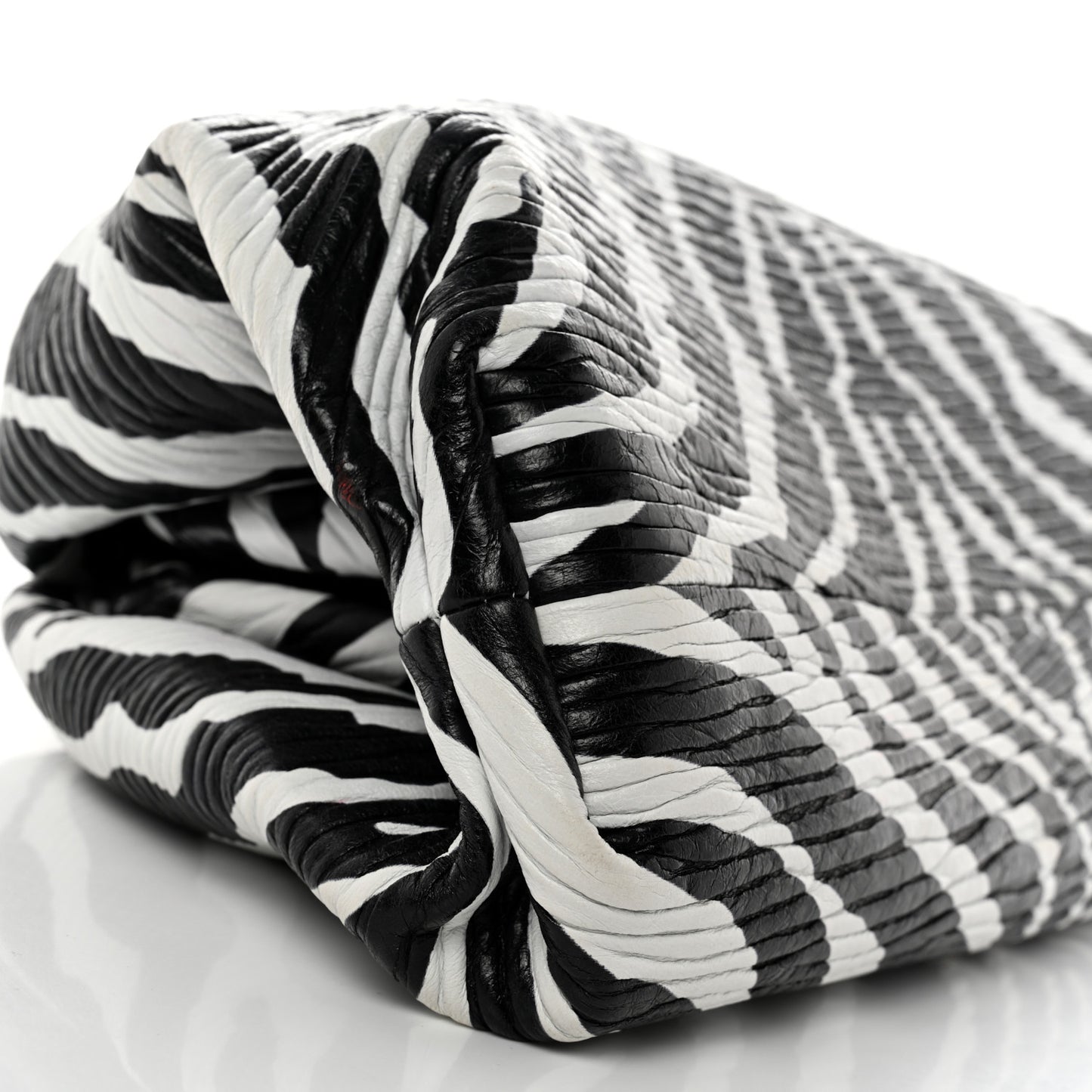 Nappa Zebra Print The Pouch Oversized Clutch White Black