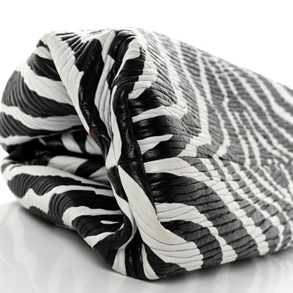 Bottega Veneta Nappa Zebra Print The Pouch Oversized Clutch White Black 7 of 9
