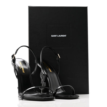 Saint Laurent Patent Calfskin Opyum 110 Sandals 40.5 Black 10 of 10