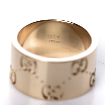 Gucci 18K Yellow Gold 9mm Icon Band Ring 46 3.75 7 of 8