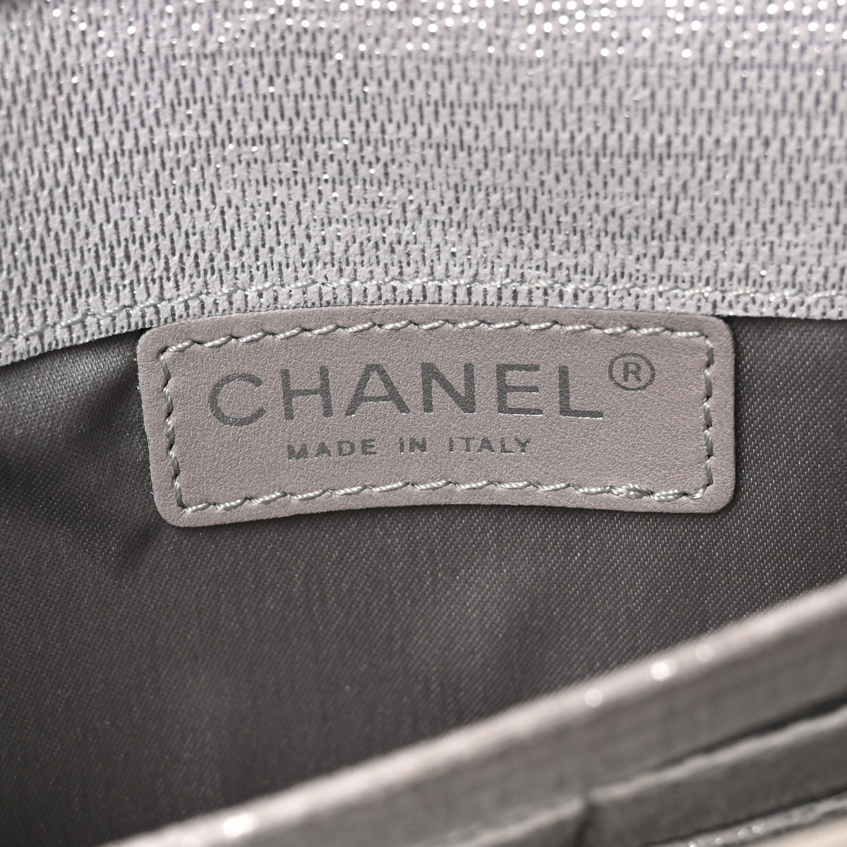 Chanel Metallic Suede Quilted East West Flap Clutch Silver 5 of 10