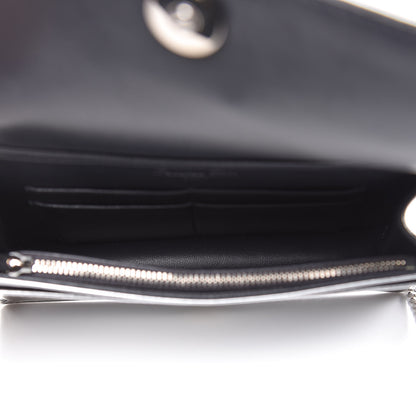 Christian Dior Metallic Patent Micro-Cannage Diorama Wallet on Chain Pouch Silver 6 of 10