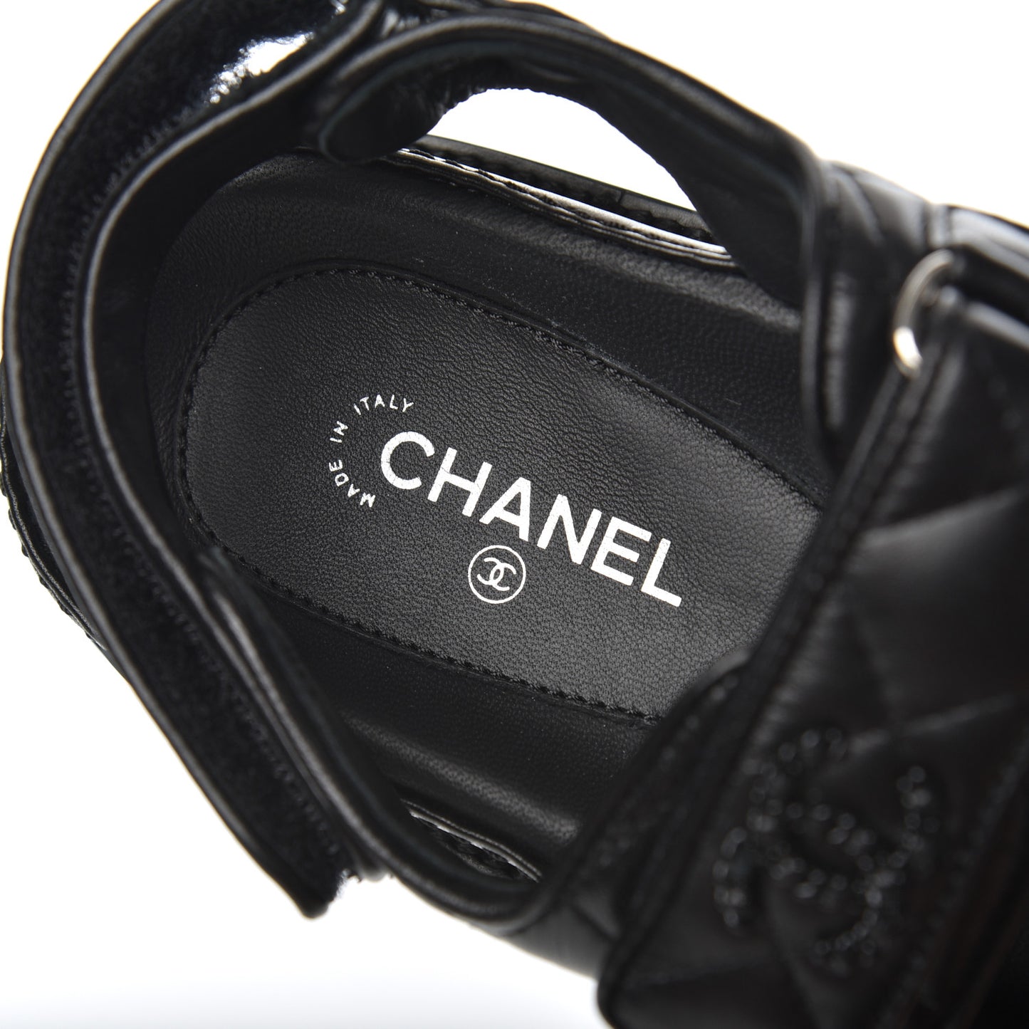 Lambskin Velcro Dad Sandals 36.5 Black