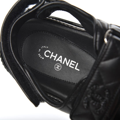 Chanel Lambskin Velcro Dad Sandals 36.5 Black 6 of 17
