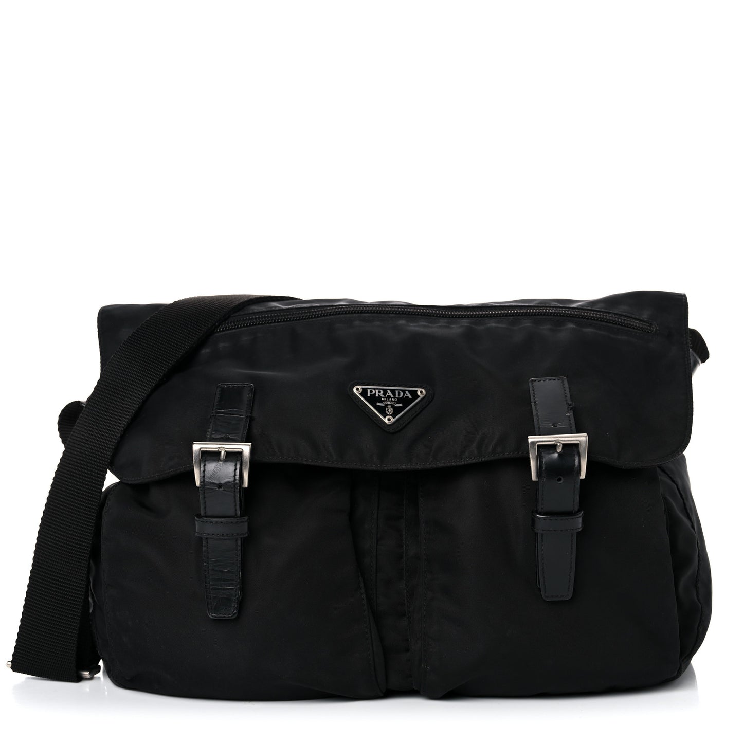Nylon Vela Messenger Bag Black