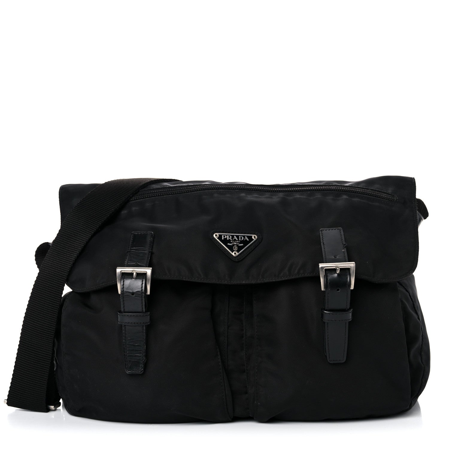 Prada Nylon Vela Messenger Bag Black 1 of 16