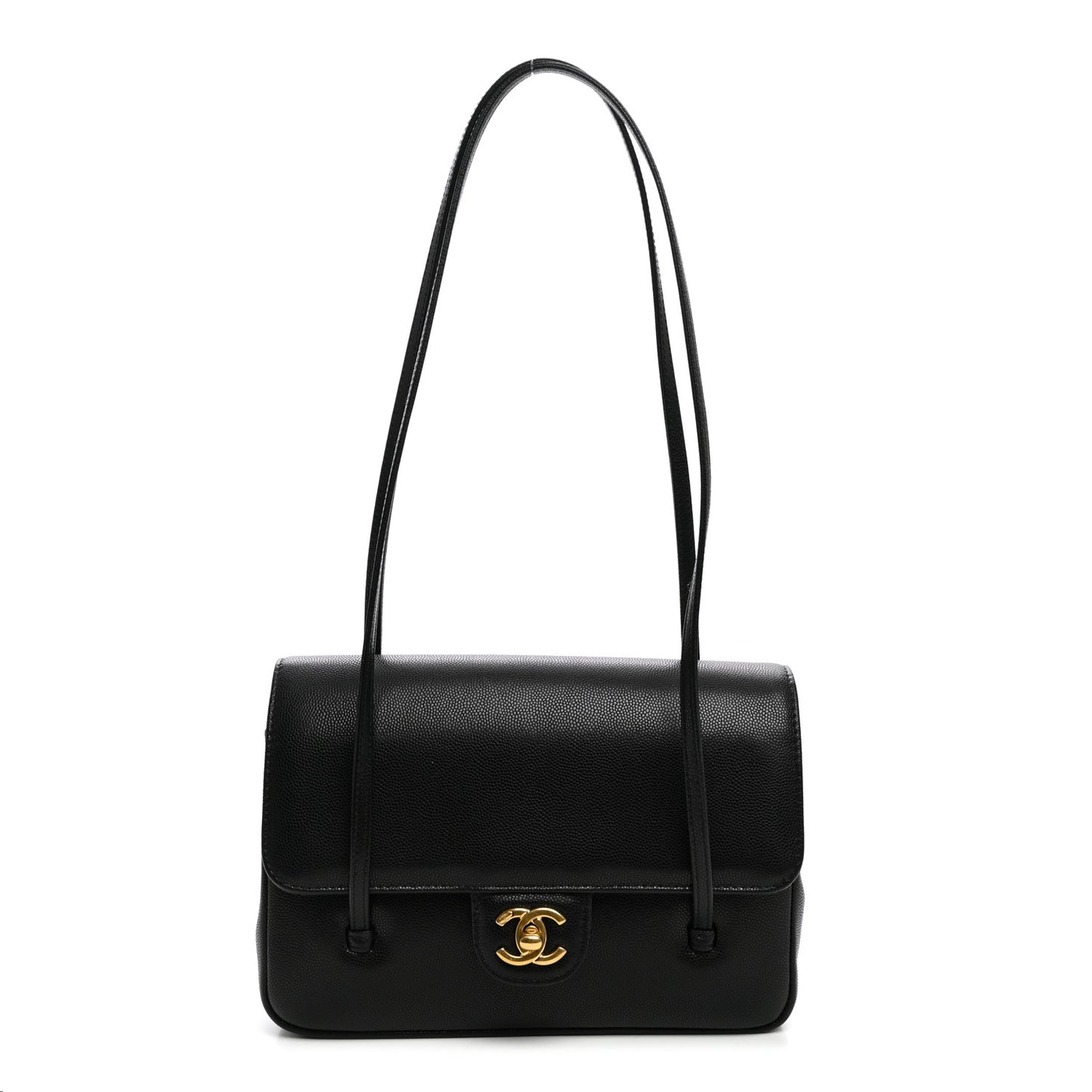 Shiny Caviar Preppy Coco Small Flap Navy