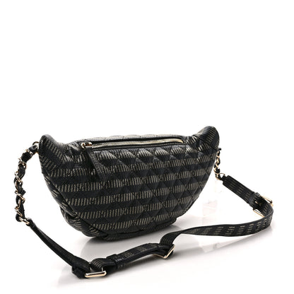 Chanel Metallic Caviar Quilted Waist Bag Black Gold 3 of 10