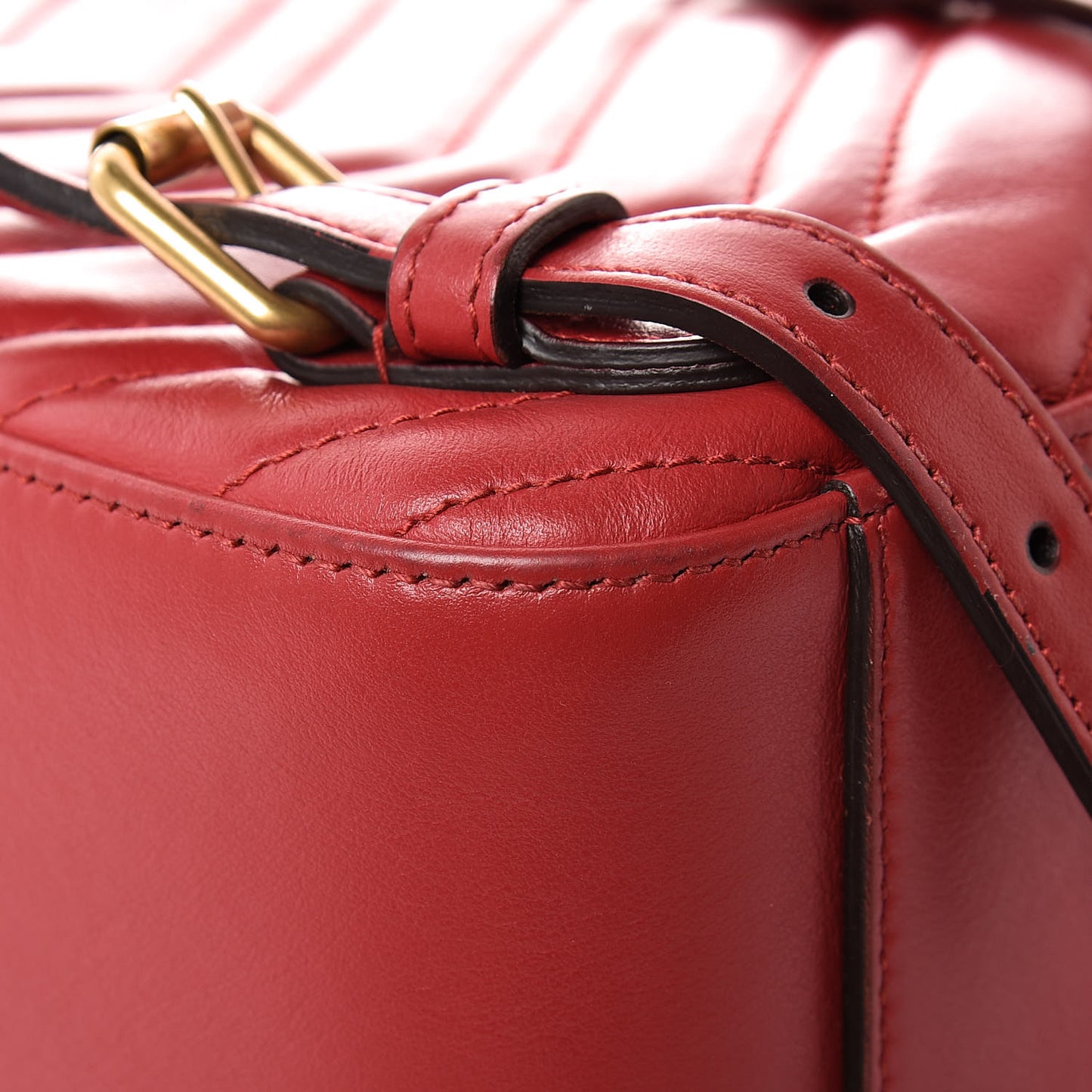 Calfskin Matelasse GG Marmont Dome Backpack Hibiscus Red