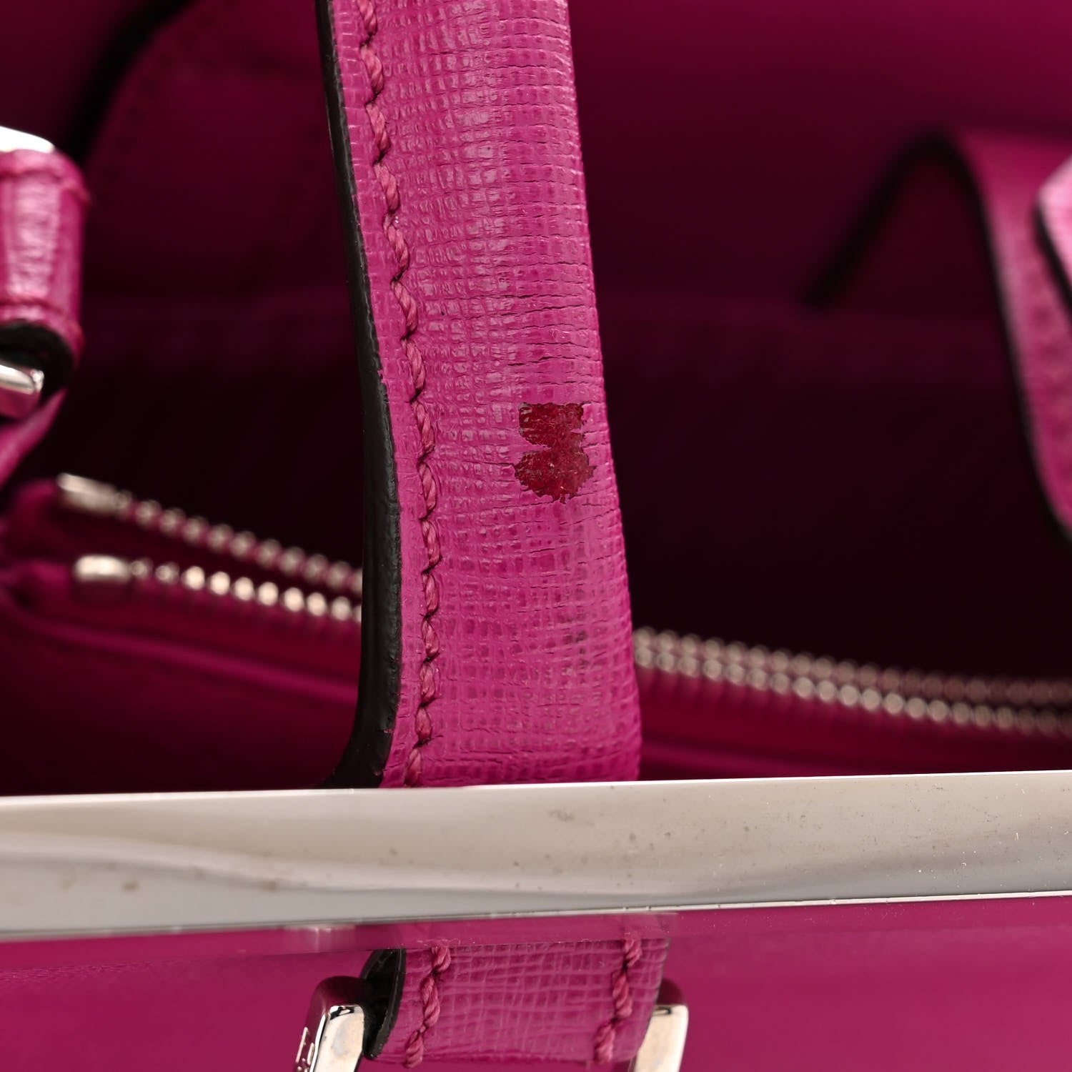 Fendi Vitello Elite Petite 2Jours Tote Magenta 12 of 12