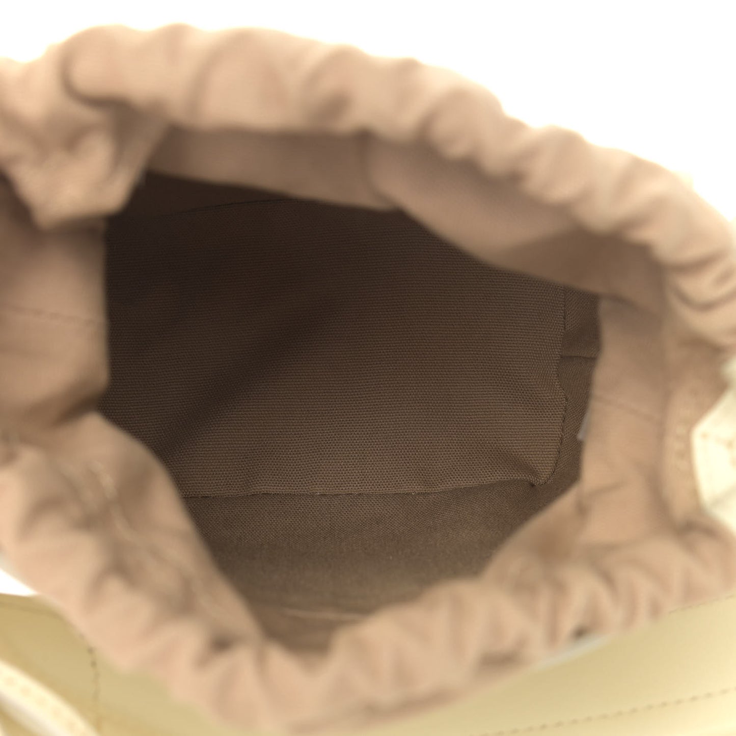Smooth Calfskin Logo Mini Roy Bucket Bag Natural White