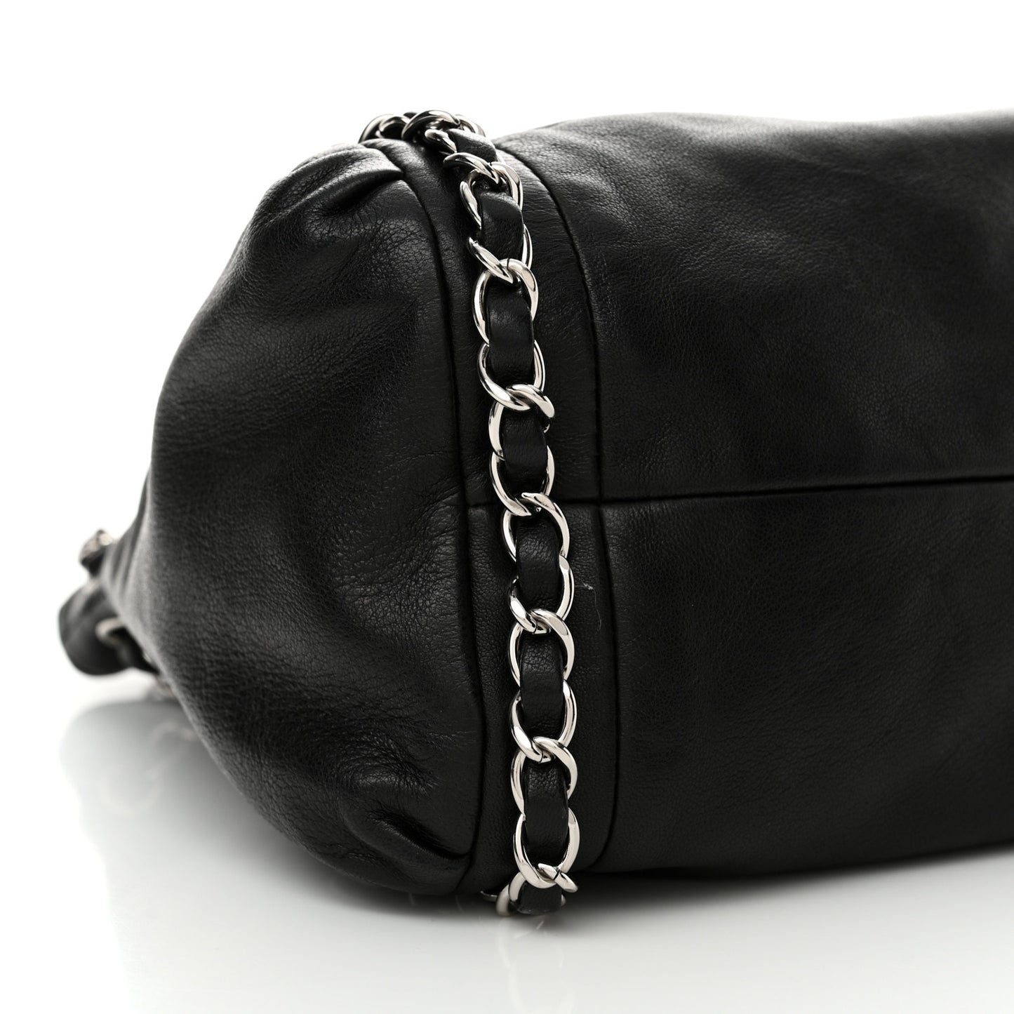 Lambskin Small Sharpei Shoulder Bag Black