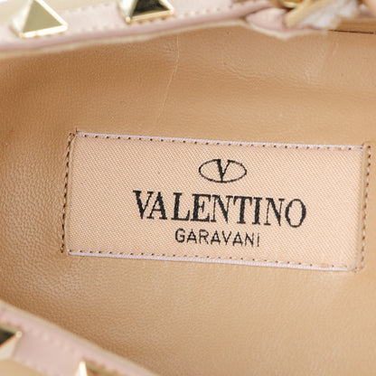 Valentino Garavani Calfskin Nappa Rockstud Cage Ballerina Flats 39 Alpaca Poudre 8 of 8