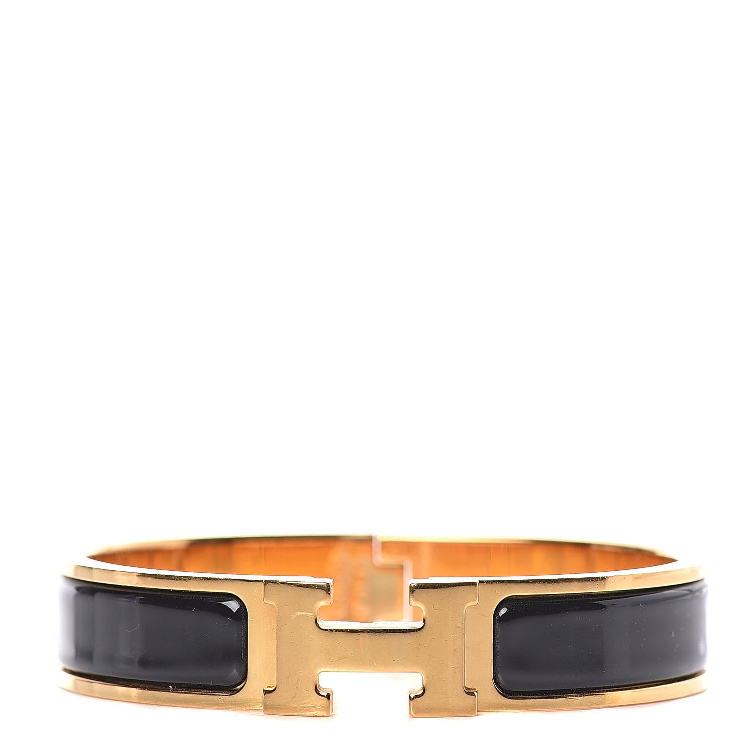 Hermes Enamel Narrow Clic Clac H Bracelet PM Black 1 of 6