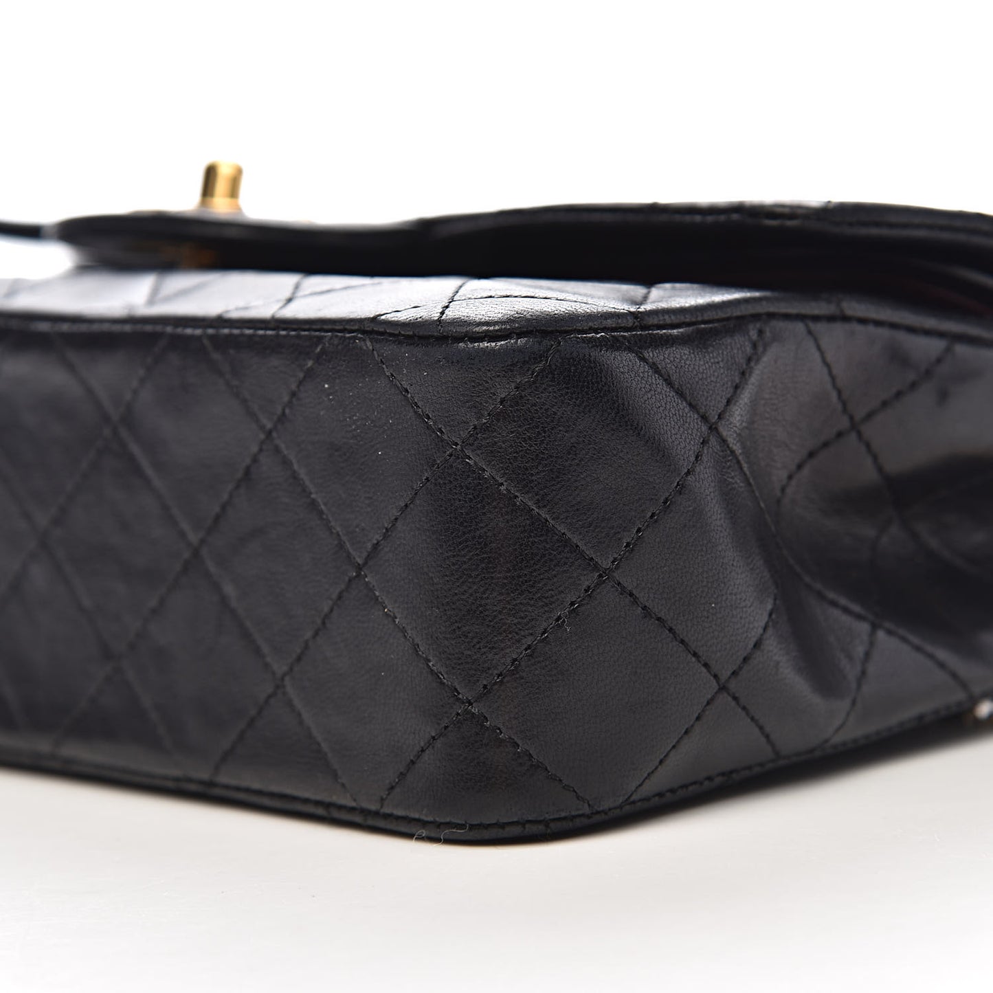 Lambskin Quilted Small Double Flap Black