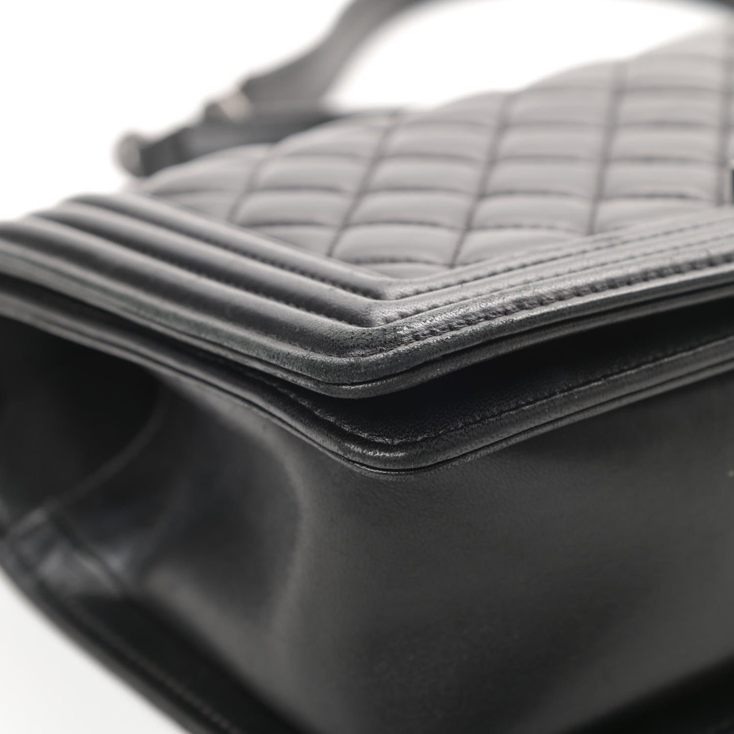 Lambskin Quilted Medium Boy Flap Black