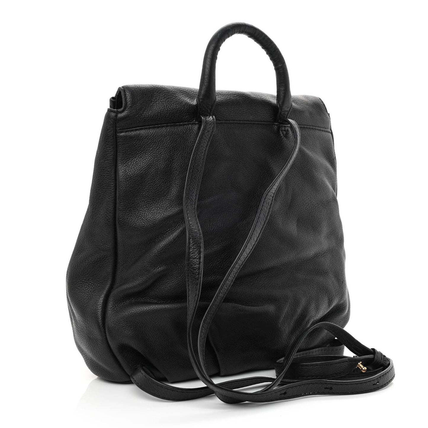 Pebbled Calfskin Backpack Black