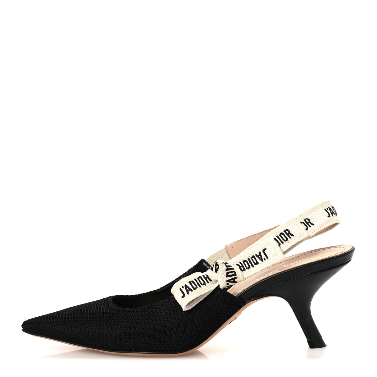 Christian Dior Technical Canvas Ribbon J Adior Slingback 65mm Pumps 39.5 Black 1 of 14
