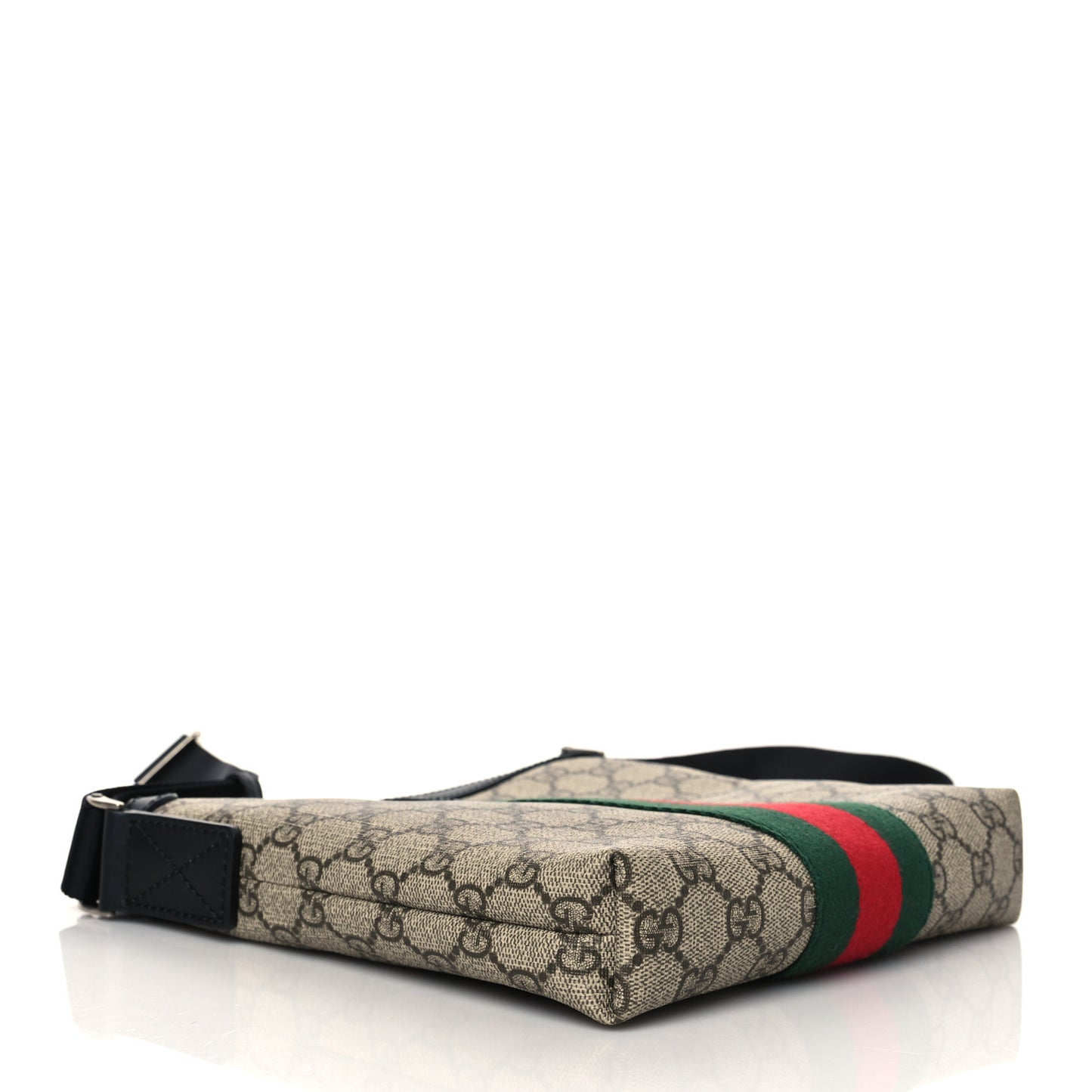 GG Supreme Monogram Web Messenger Bag Black