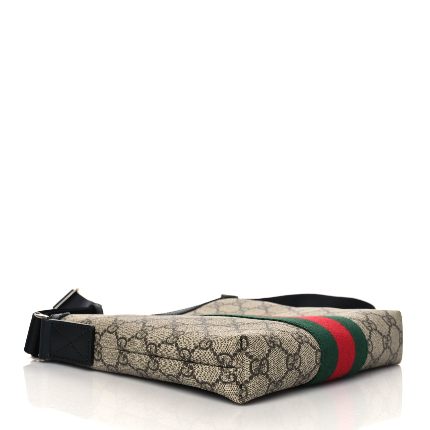 Gucci GG Supreme Monogram Web Messenger Bag Black 3 of 9