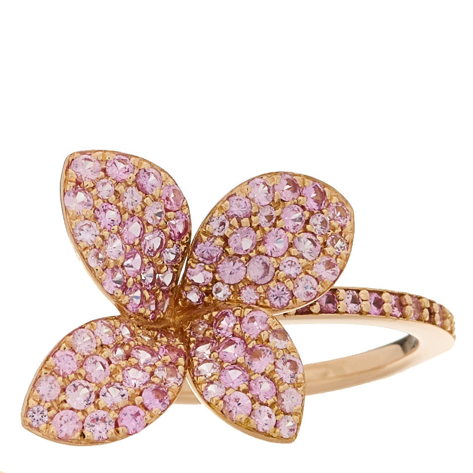 Pasquale Bruni 18K Rose Gold Pink Sapphire Petit Garden Ring 53 6.5 1 of 5