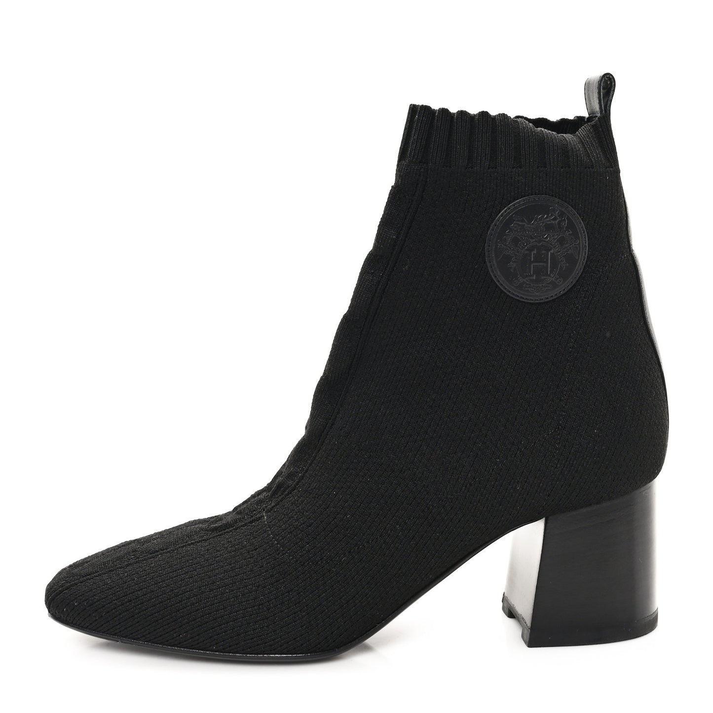 Knit Calfskin Volver 60 Ankle Boots 38 Black