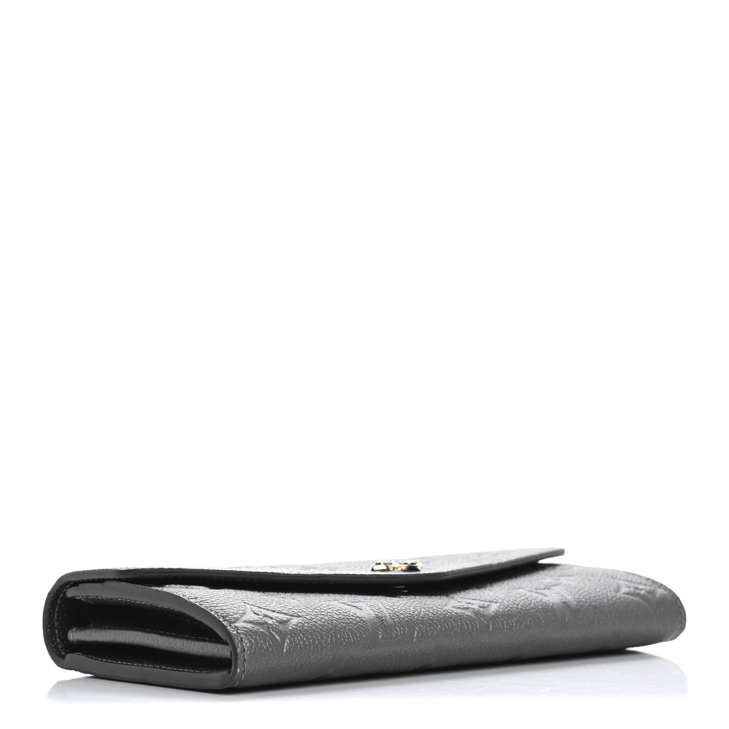 Metallic Empreinte Monogram Crystal Flower Sarah Wallet Gun Metal