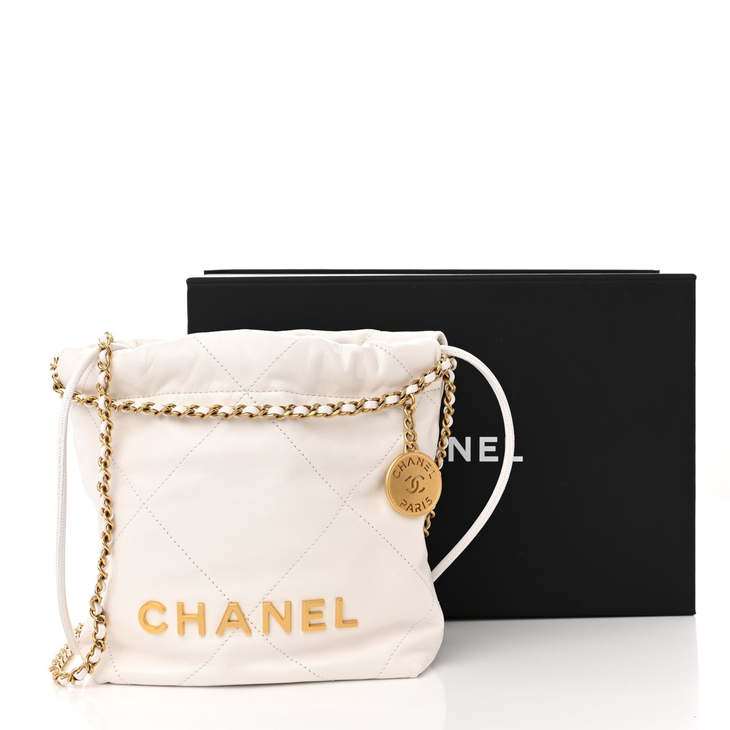 Chanel Shiny Calfskin Quilted Mini Chanel 22 White 11 of 11