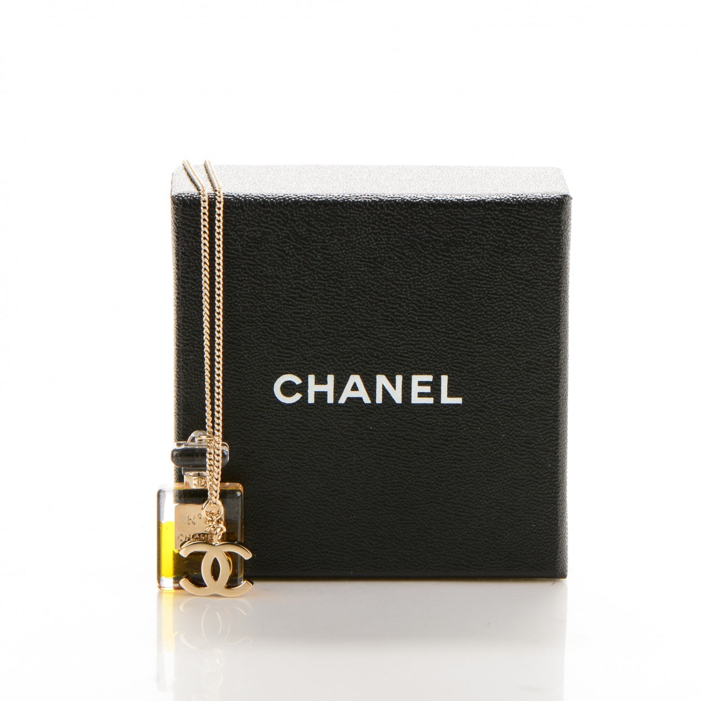 N°5 Perfume Bottle CC Necklace Gold