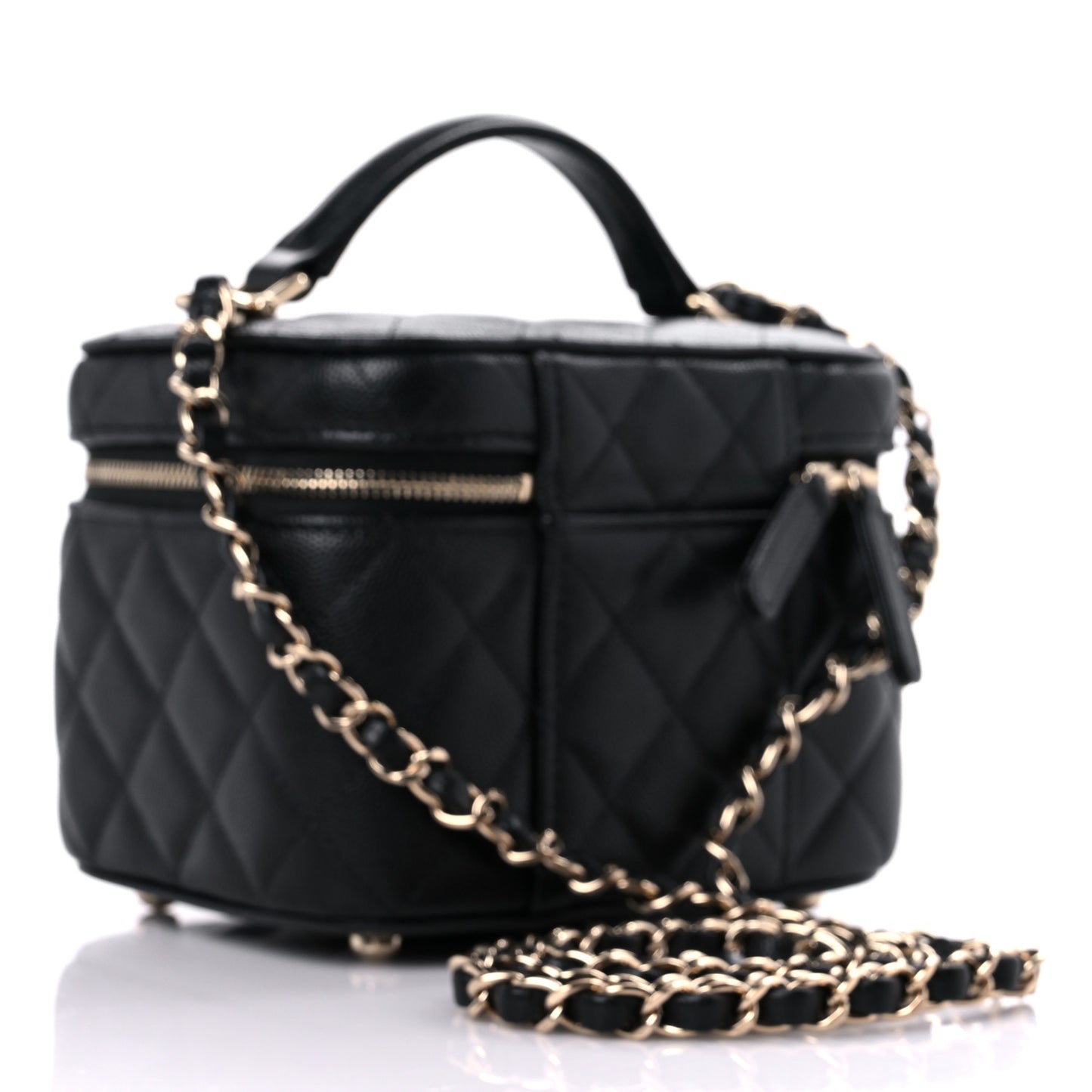 Caviar Quilted Small CC Vanity Case Black